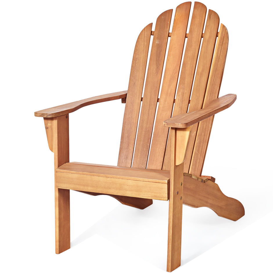 Adirondack – Trädgårdsstol Trädgårdsfåtölj Trädgårdsmöbler för terrassen Vit/Naturlig/Grå – Natur