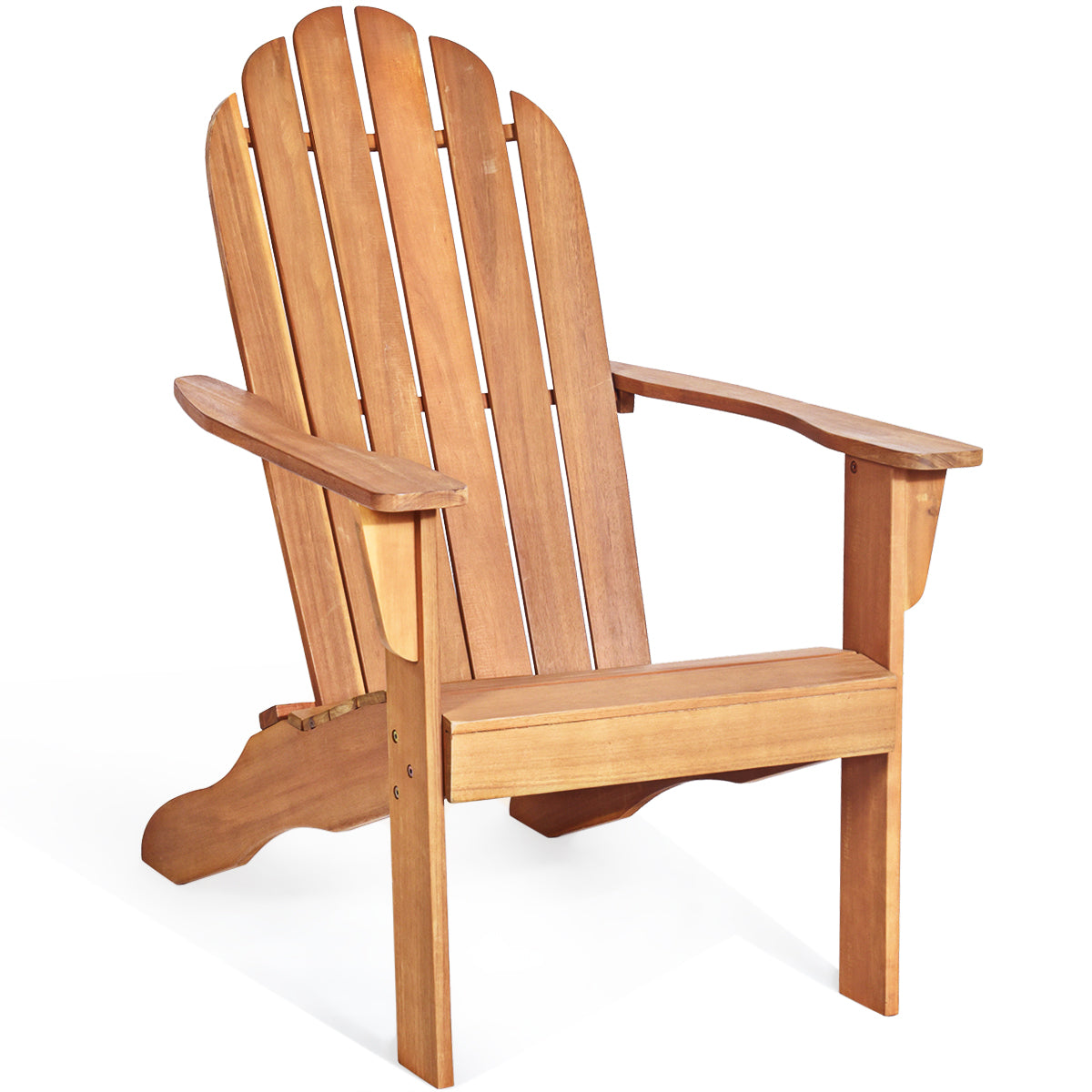 Adirondack – Trädgårdsstol Trädgårdsfåtölj Trädgårdsmöbler för terrassen Vit/Naturlig/Grå – Natur