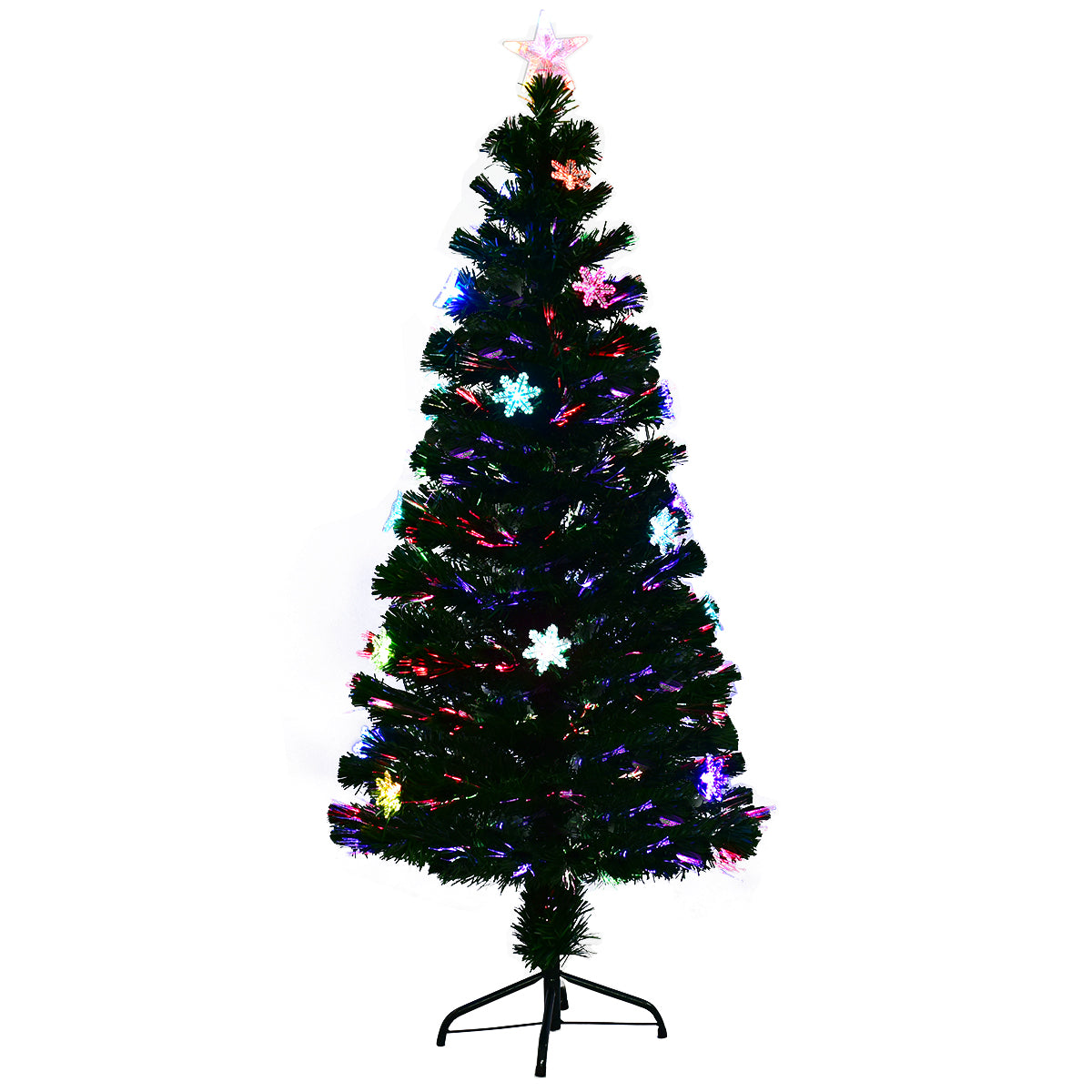 Julgran – LED Konstgjord med fiberoptisk färgväxlare – 90/120/150/180 cm 180 cm – Grön
