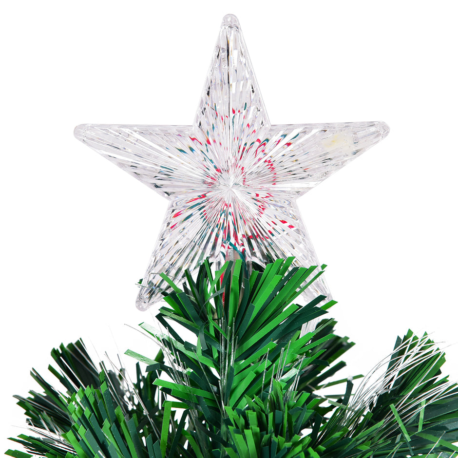 Julgran – LED Konstgjord med fiberoptisk färgväxlare – 120 cm 120 cm – Grön