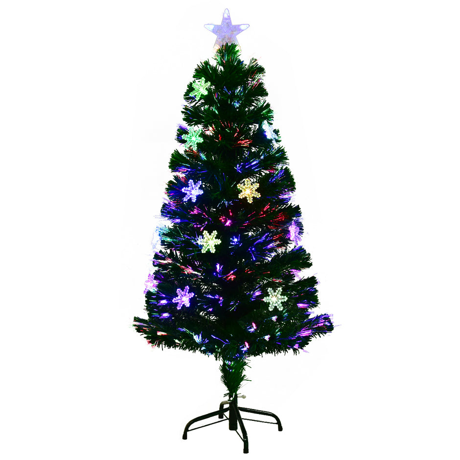 Julgran – LED Konstgjord med fiberoptisk färgväxlare – 120 cm 120 cm – Grön