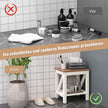 Duschbänk – badrumsbänk med hylla upp till lastkapacitet vattentät – 150 kg 43 x 32 x 47 cm – Vit