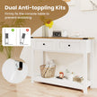 Konsolbord – med lådor och hylla Smalt sidobord Modern entrébord Vitt – 2 – Vit