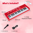 Barn – Piano Keyboard Tangent bärbar med Rytm Klangfärg och Demo – 37 8 8 22 – Röd