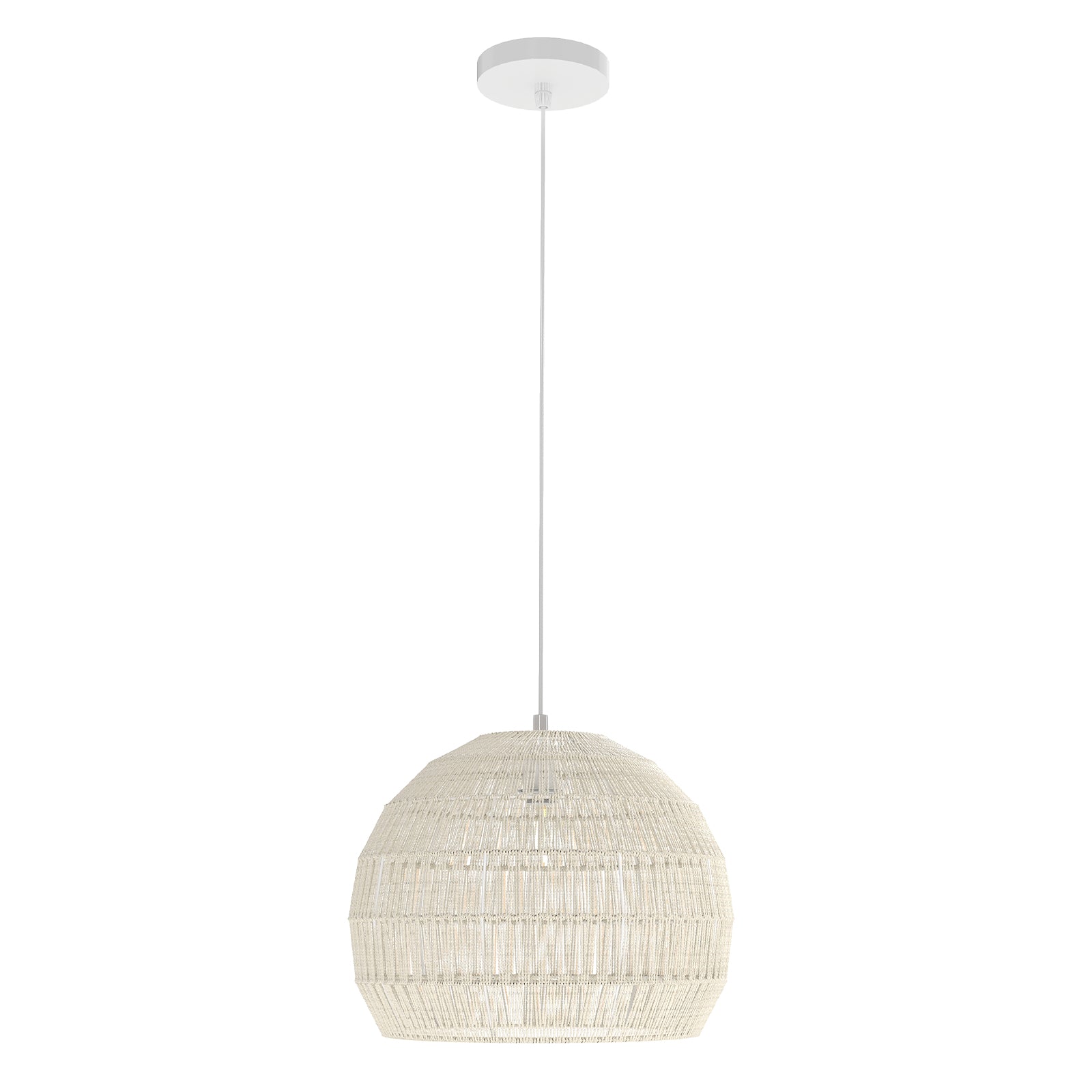 Flätad – pendellampa Boho taklampa med justerbar hänghöjd hänglampa – Beige