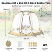 630° – transparent PVC tält Pop Up Bubble Bubbel för personer – 5-6 265 x 265 cm – Genomskinlig