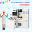 Hörnkök – Lekset för barn Trä Lek kök med spis – 82 x 66 x 88 cm – Vit