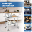 Rostfritt – bord stål – 91,5 x 61 x 88,5 cm – Silver
