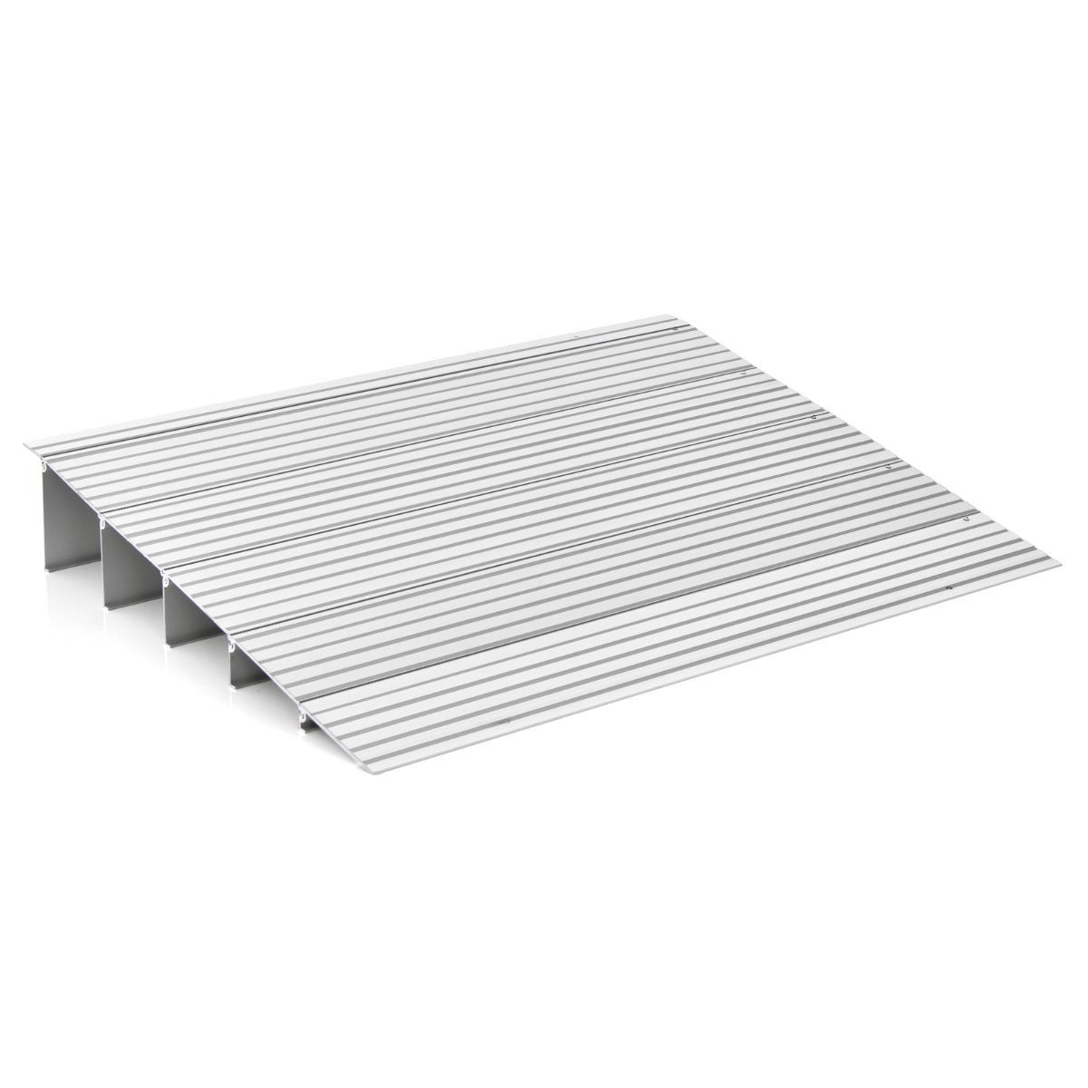 Dörrtröskelramp – hög infartsramp med justerbar aluminiumram halkfri påfartsramp – 13 cm – Silver