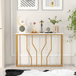 Konsolbord – med geometrisk metallram Ingångsbord + – 110 x 30 x 80 cm – Guld
