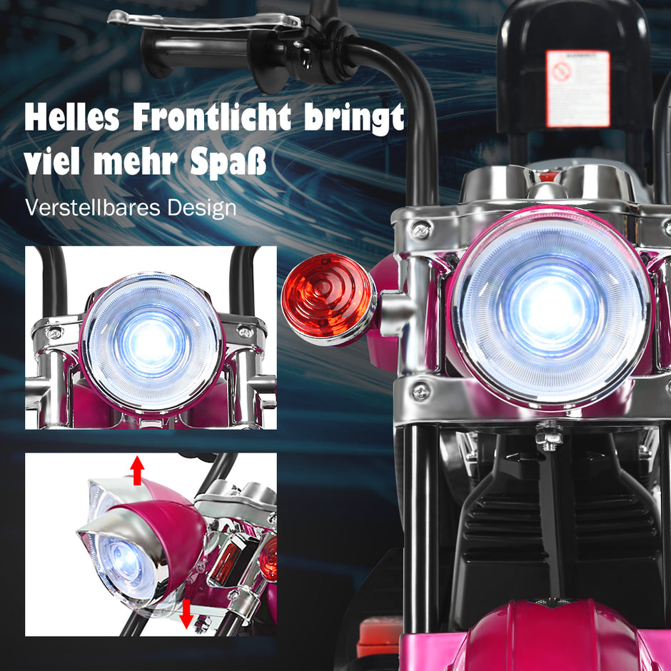 V – elmotorcykel batteridriven med musik – 6 91 x 48 x 64 cm – Rosa