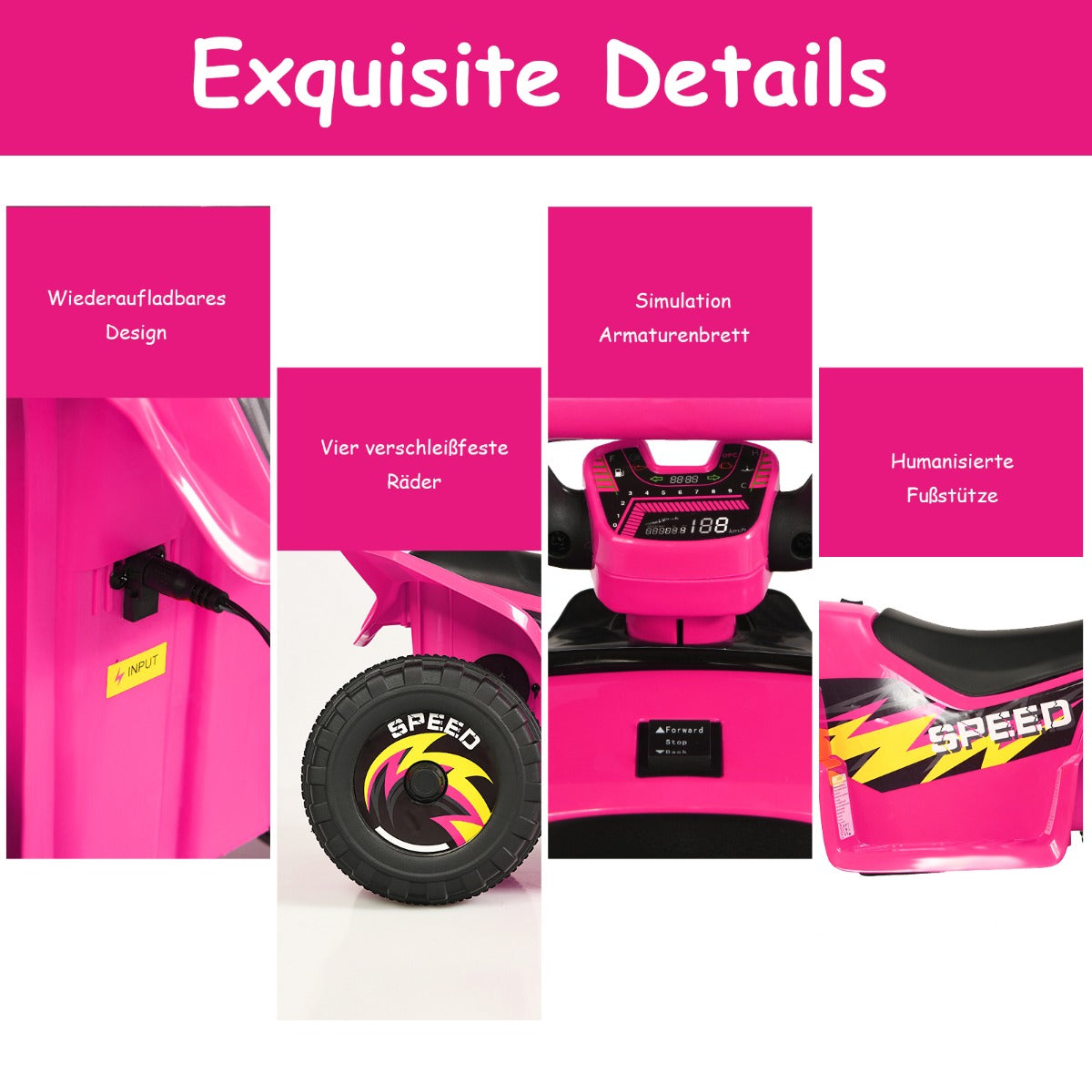 Barnvagn – Mini Electric Quad V Batteridriven km/h – 6 2,8-4,6 – Rosa