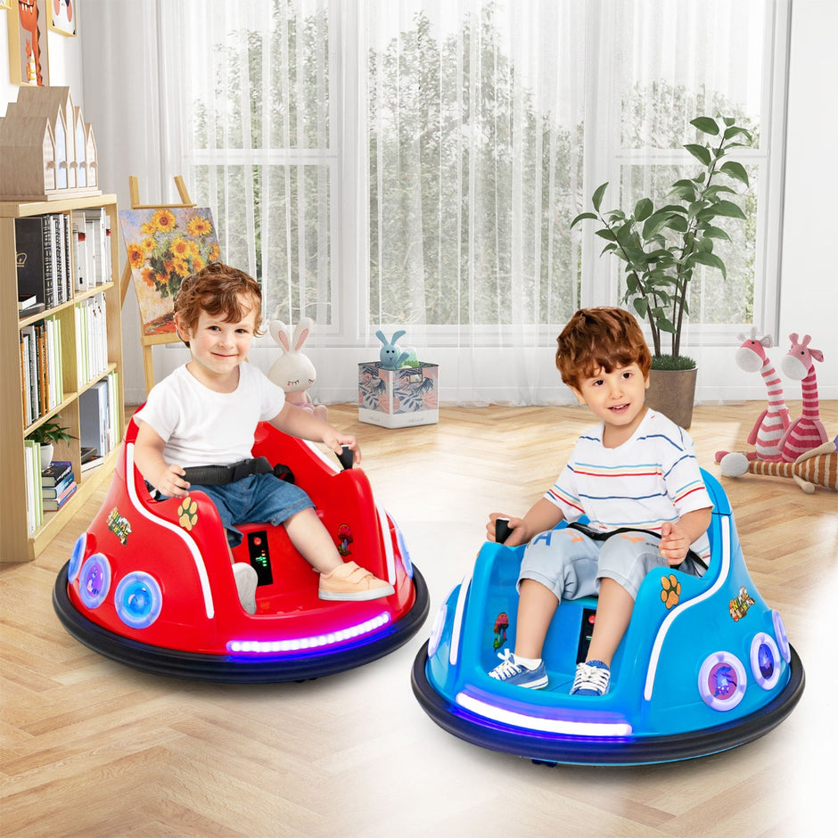 12V – Kids Bumper Car graders rotation med musik och ljus fjärrkontroll – 360 – Blå