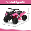 Elektrisk – fyrhjuling för barn med förvaringsutrymme Mini musik + – 44 x 66 x 42 cm – Rosa och svart