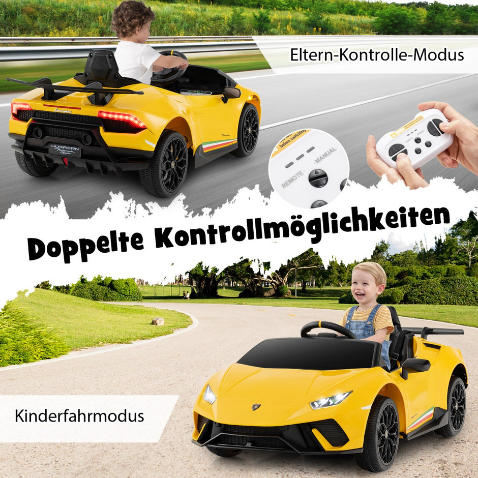 Barnelbil – Lamborghini 12V Barnbil Elektrisk med Fjärrkontroll – Gul