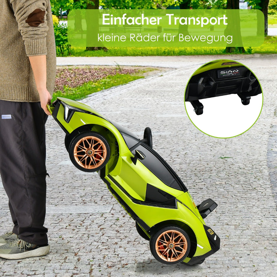 12V – Lamborghini barnbil med 2,4G fjärrkontroll 3-5km/h MP3 – Grön