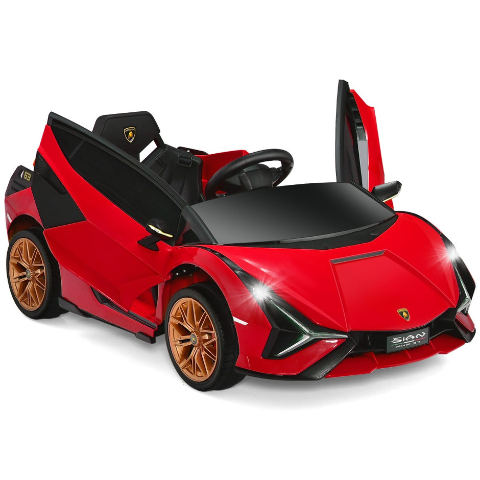 12V – Lamborghini barnbil med 2,4G fjärrkontroll 3-5km/h MP3 – Röd