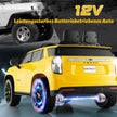 Chevrolet – elbil för barn med 2,4G fjärrkontroll och fjädring lampor musik – Gul