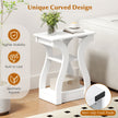 set – sidobord med laddstation vånings soffbord öppna hyllor vitt – 2 3 – Vit