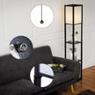 vånings – golvlampa Hylla Modern – 3 26 x 26 x 160 cm – Svart