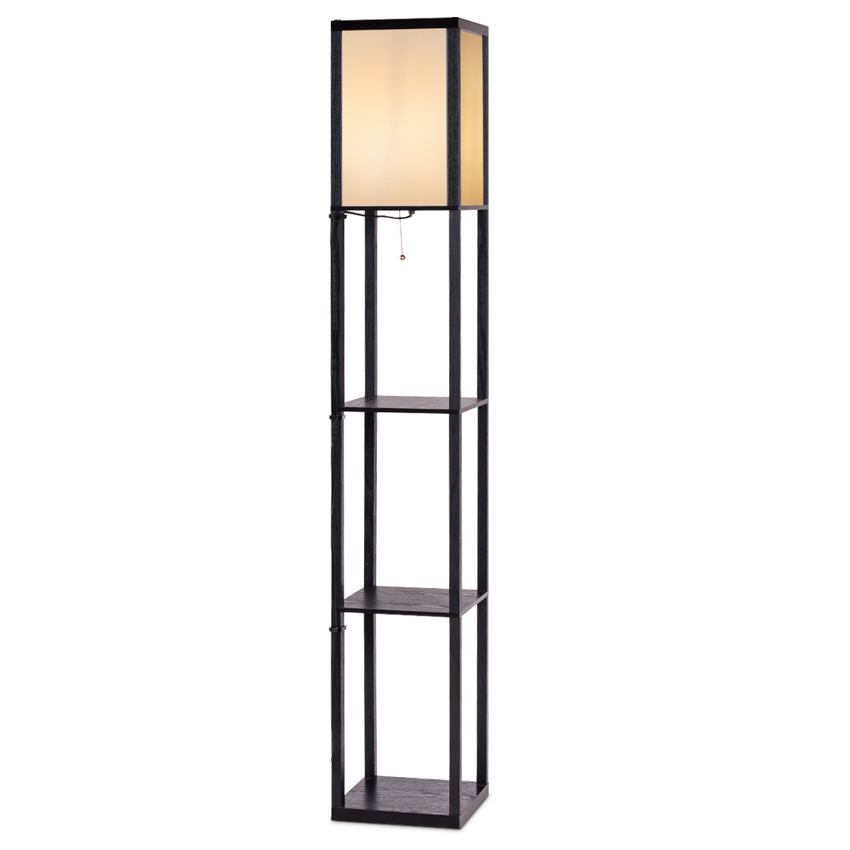 vånings – golvlampa Hylla Modern – 3 26 x 26 x 160 cm – Svart