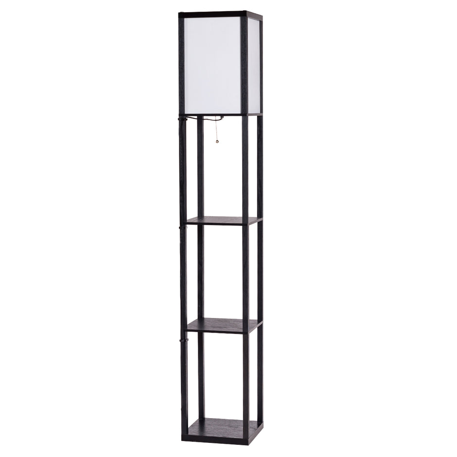 vånings – golvlampa Hylla Modern – 3 26 x 26 x 160 cm – Svart