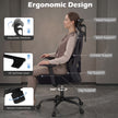 Ergonomisk – kontorsstol med justerbar huvudstöd och ländryggsstöd skrivbordsstol – Svart