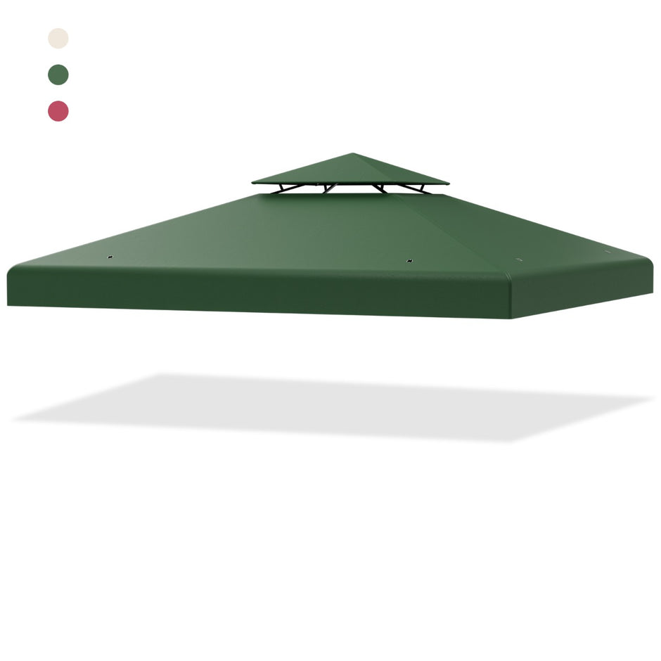 Ersättningsöverdrag – Terrasstak för dubbelplanspaviljong – 300 x 300 cm – Grön