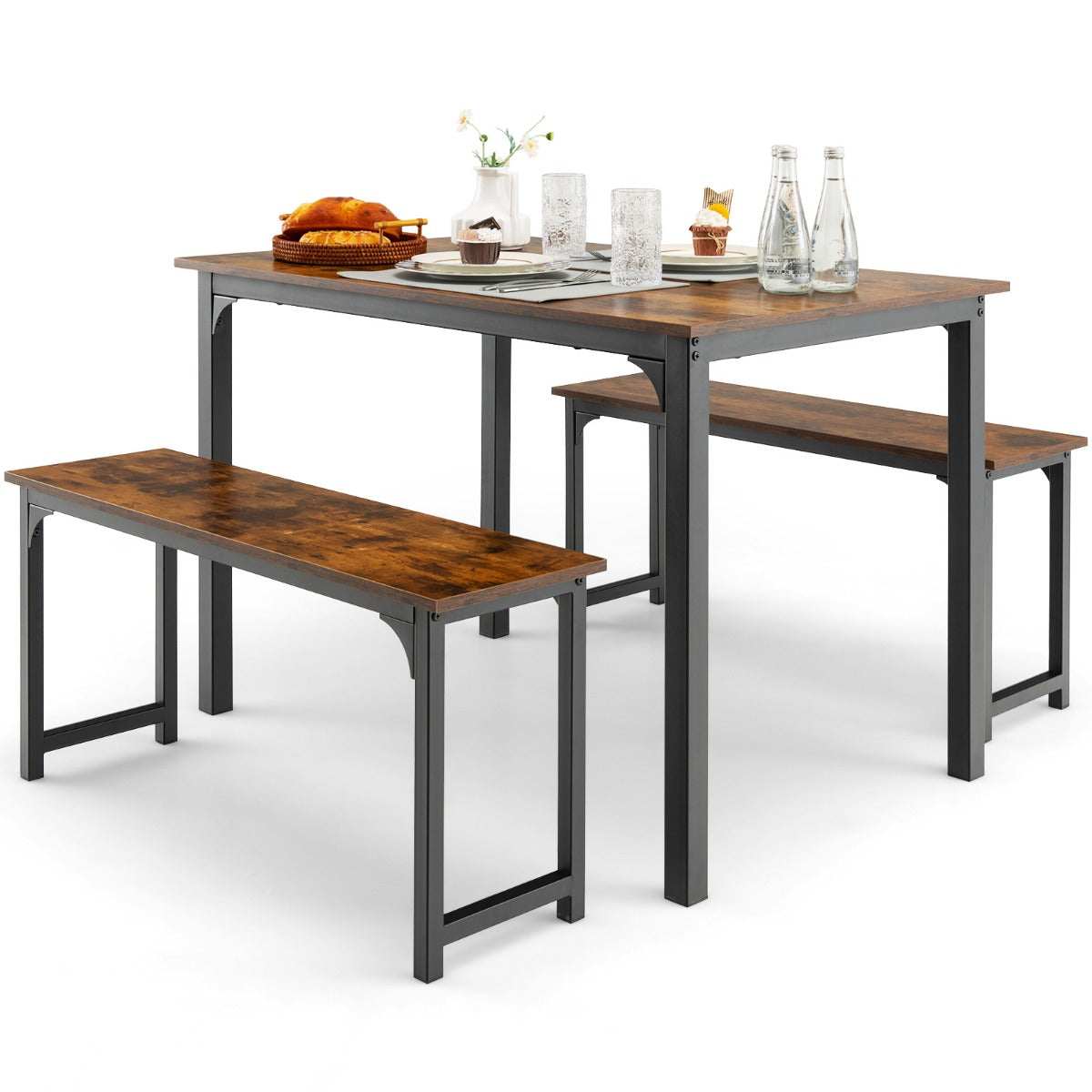 Matbord – med bänkar matsalsset om köksbord för personer + – 2 3 110 x 70 cm 4 – Kaffe
