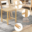 Matsalspallsset – ram av gummiträ och sits vävt papper – 36 x 36 x 45 cm – Natur