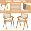 Set – med matsalsstolar köksstolar gjorda av bambu och simulerad rotting – 4 50 x 52 x 81 cm – Natur