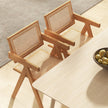 Set – med matsalsstolar köksstolar gjorda av bambu och simulerad rotting – 4 50 x 52 x 81 cm – Natur