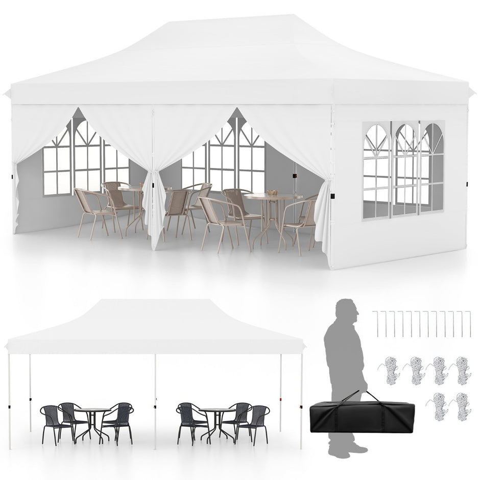 Stort – eventtält med löstagbara sidoväggar, höj och sänkbart partytält vitt – 6 300 x 600 cm – Vit