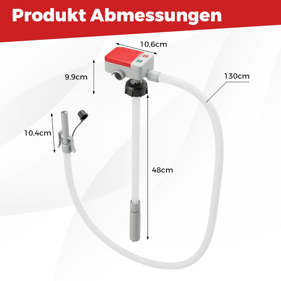 Bränsleöverföringspump – med automatisk stopp sensor och storleksadaptrar Elektrisk bränslepump – 3 – Vit