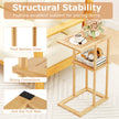 pack – sidobord Smalt nattduksbord Rektangulärt soffbord C form Bambu – 2 – Natur