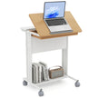 Skrivbord – med hjul och vinklingsbar bordskiva Mobil datorbord PC Laptopbord – Natur