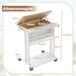 Skrivbord – med hjul och vinklingsbar bordskiva Mobil datorbord PC Laptopbord – Natur