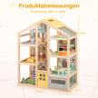 Barn – trädockhus med möbler och figurer familjespelhus DIY drömhus – Natur