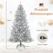 Snöbelagd – konstgjord julgran med kulor, varmvita LED lampor och grenspetsar – 51 250 637 180 cm – Silver