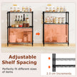 vånings – Metall Förvaringshylla Tunglastjusterbar Universallhylla – 3 – Svart