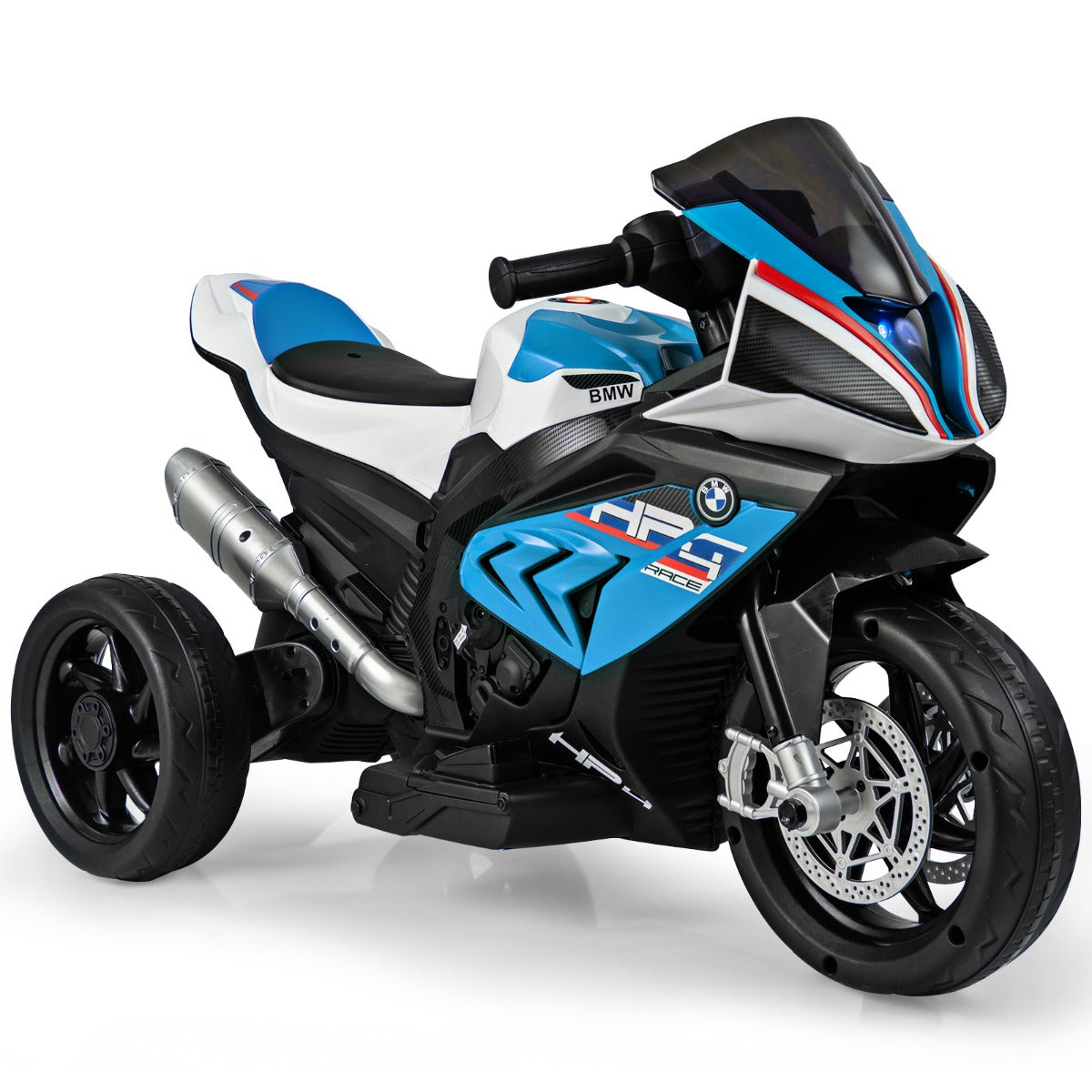 hjulig – motorcykel Laddningsbar för barn med musik – 3 82,5 x 42 x 54 cm – Blå