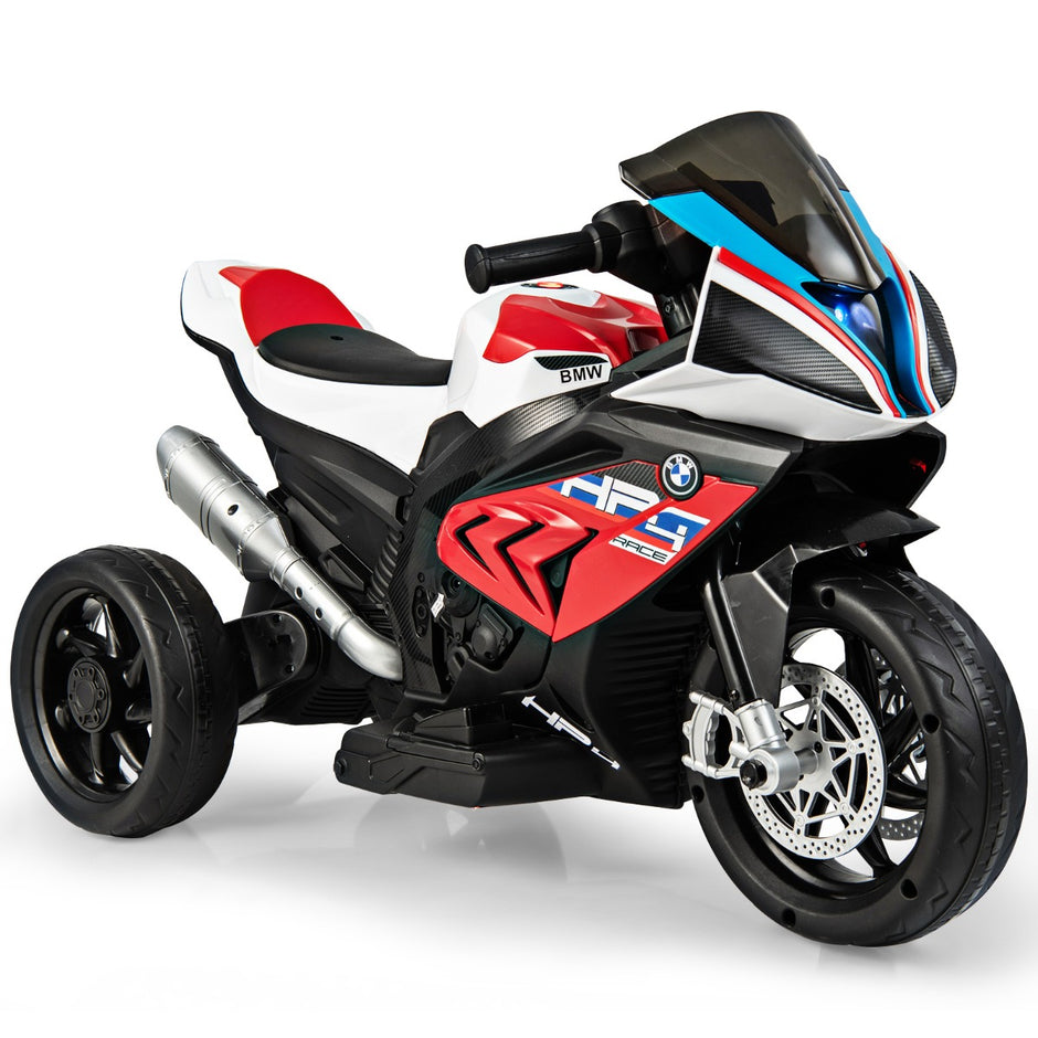6V – elmotorcykel med musik och strålkastare hjulig – 3 82,5 x 42 x 54 cm – Röd