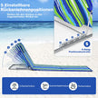 Strandmatta – med Sidobord Justerbar Solstolsset + – 2 x 151 x 55,5 x 27-47 – Blå och grön