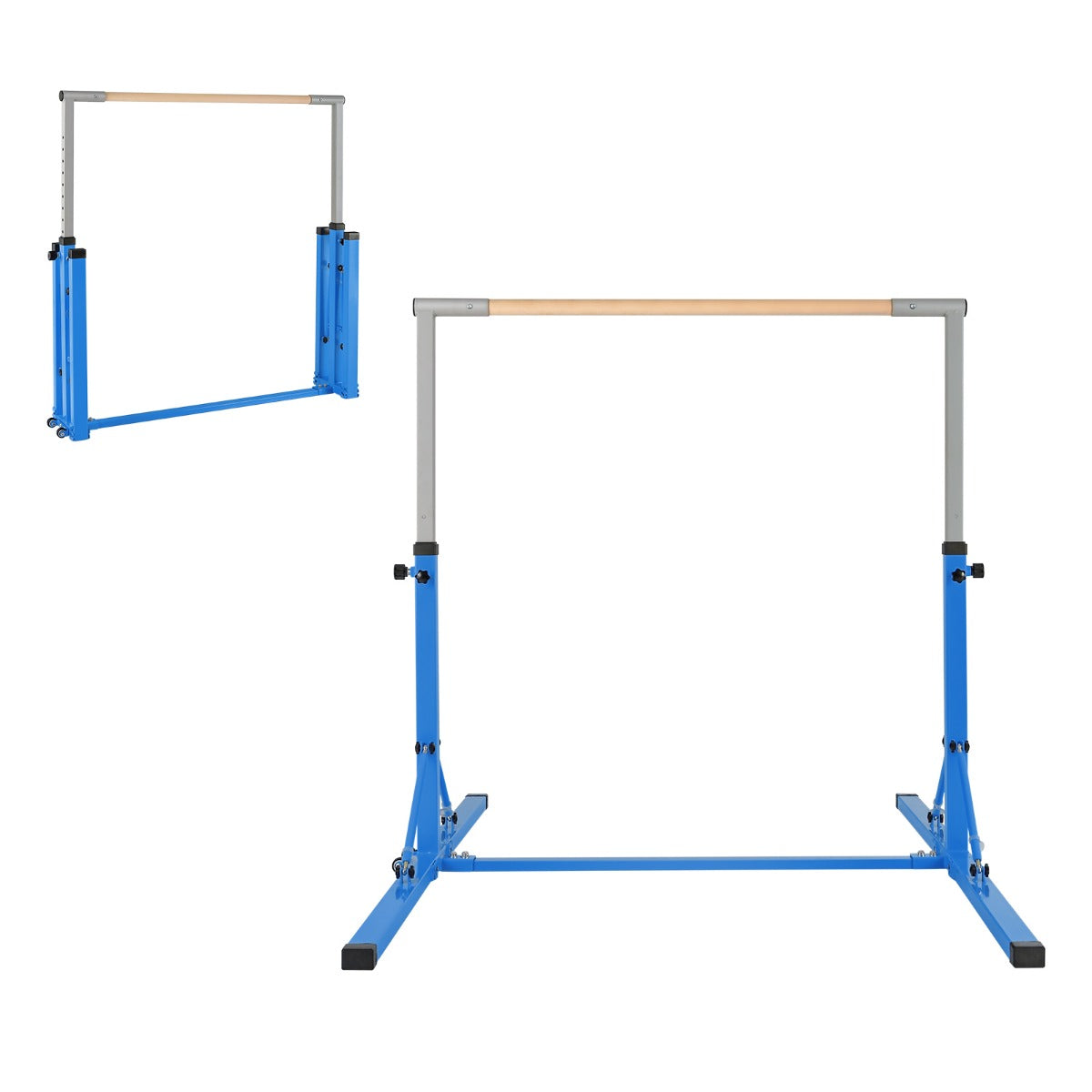 Vikbar – gymnastikstång för barn Vacklingsfri hemträningsutrustning (90-150) cm – 136 x 172 x – Blå