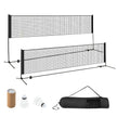 Badmintonnät – med stativ, höjjusterbart fjäderbollsnät fjäderbollar och bärväska – 2 420 x 102 x 89-155 cm – Svart