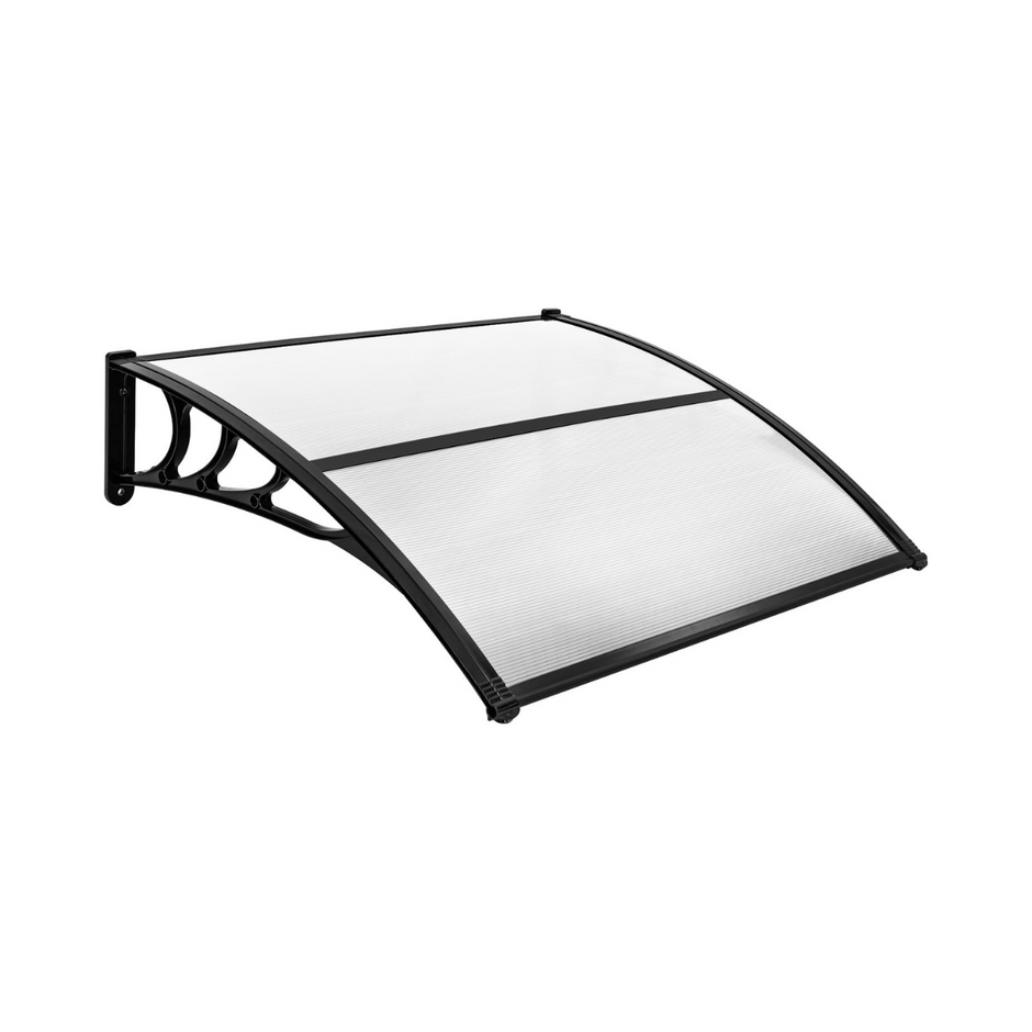 Kapell – för ytterdörrstak av aluminium och transparent polykarbonat – 102 x 99 cm – Grå
