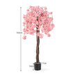 Konstgjord – körsbärsblomma i kruka, konstblomma med blommor, – 163 cm – Rosa