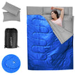 Goplus – dubbelsovsäck personer XL filt med kuddar Svart/ – 2 2 220 x 150 cm – Blå