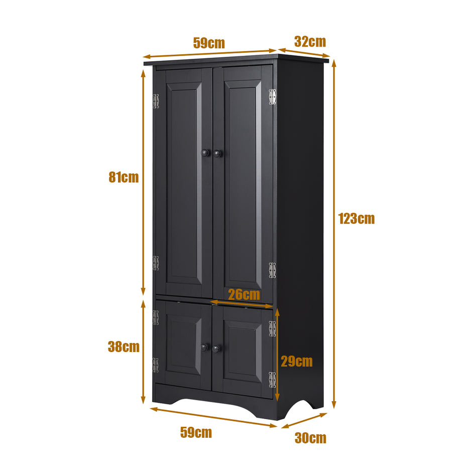 Midi – skåp Highboard Trä – 59 x 32 x 123 cm – Svart