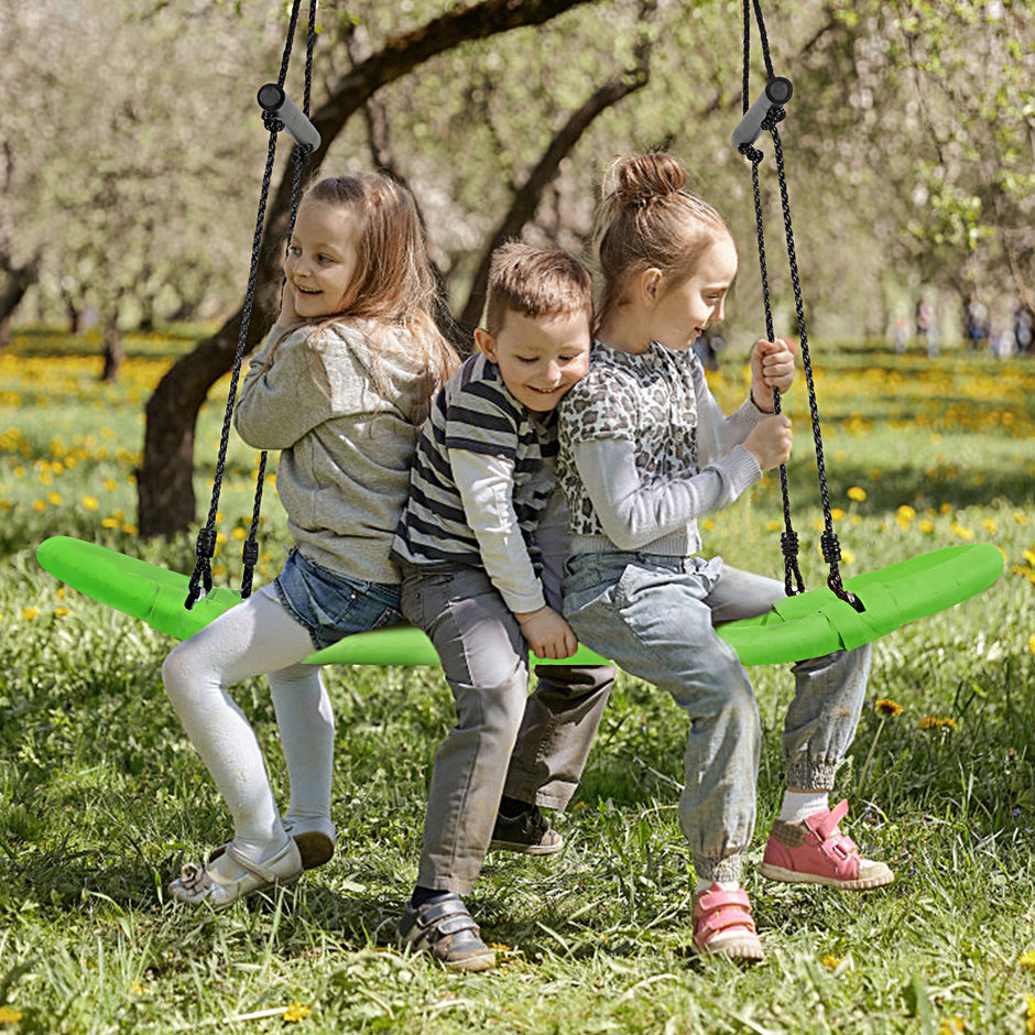 Bogunga – barnträdsgunga med justerbar rephängande – 100-180 cm 123 x 45 cm – Grön